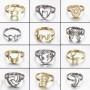 European and American New Stainless Steel Geometric Retro Ring Opening Adjustable Star