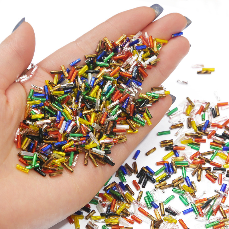 Color Plated Spiral Tube Beads, Glass Rice Handmade Diy Jewelry Accessories, Hand-sewn