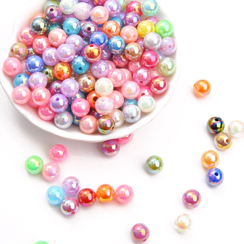 Acrylic Abs Imitation Pearls Ab Color Round Beads Loose Diy Accessories Material Song