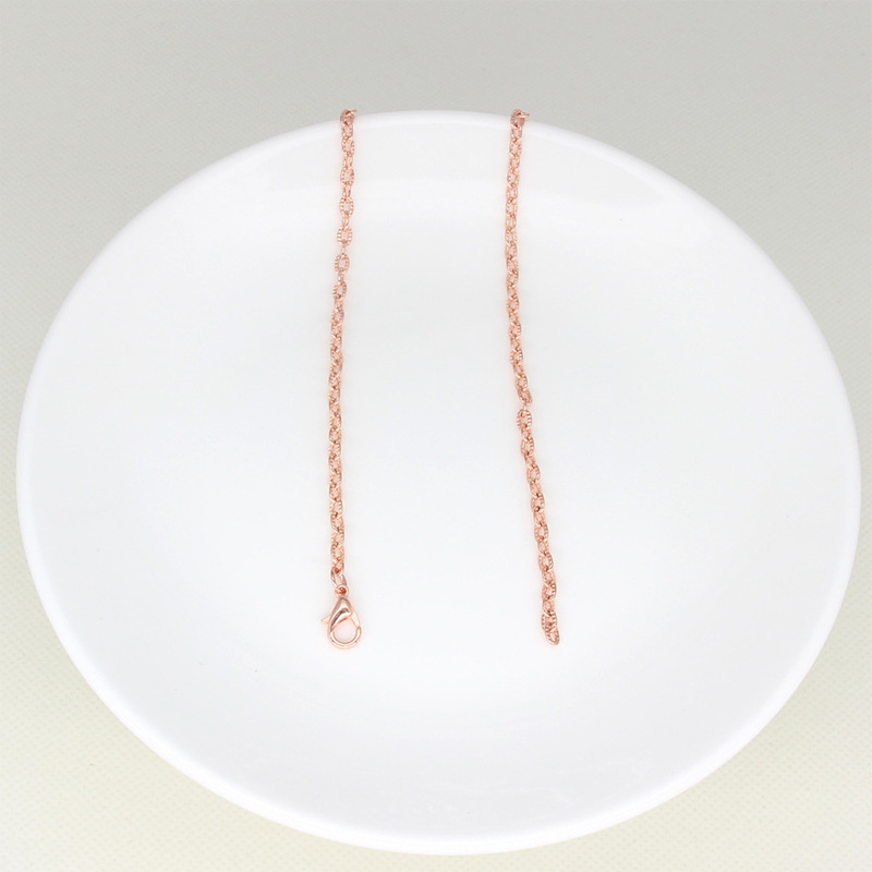 Rose Gold Embossed Necklace Queen's Scepter Lipstick Hanging Chain Radish Iron