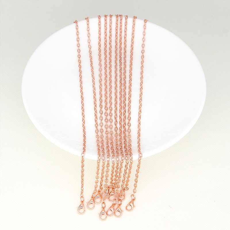 Rose Gold Embossed Necklace Queen's Scepter Lipstick Hanging Chain Radish Iron