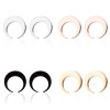 New Style Black Stainless Steel Simple Star and Moon Earrings Girls Personalized and
