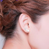 New Style Black Stainless Steel Simple Star and Moon Earrings Girls Personalized and