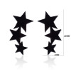 New Style Black Stainless Steel Simple Star and Moon Earrings Girls Personalized and