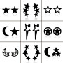 New Style Black Stainless Steel Simple Star and Moon Earrings Girls Personalized and