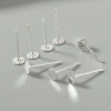 Imitation Silver Flat Bottom Ear Needle Copper Soft Electroplated Thick Stamp S925 Head