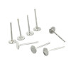 Imitation Silver Flat Bottom Ear Needle Copper Soft Electroplated Thick Stamp S925 Head