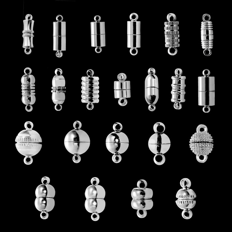 A Variety of White K-color Alloy Magnet Buckles to Connect Diy Handmade Necklace Jewelry