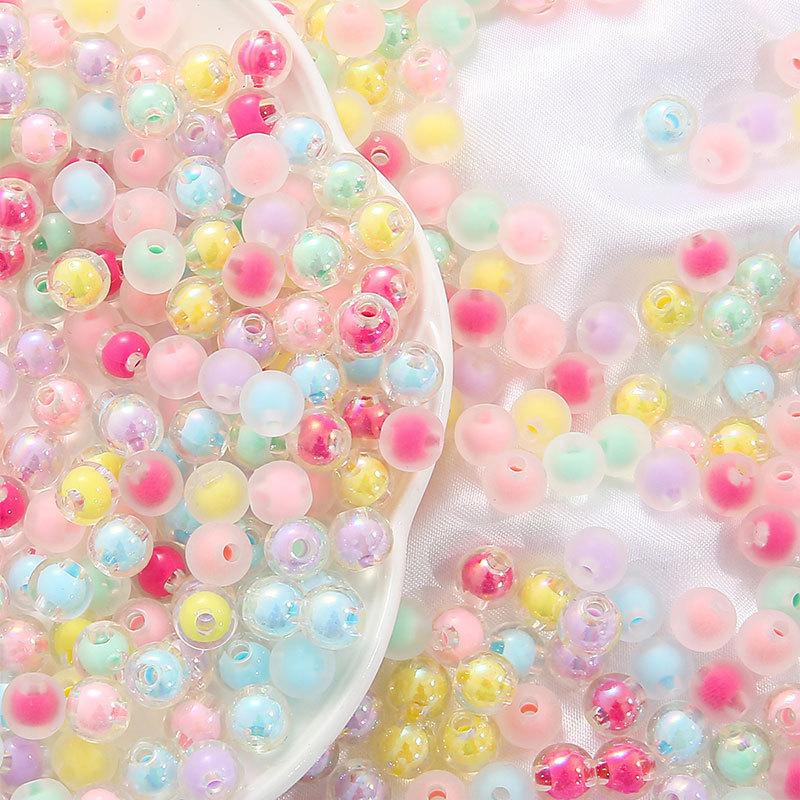 Acrylic Transparent Frosted Five-pointed Star Round Beads Diy Bracelet Necklace