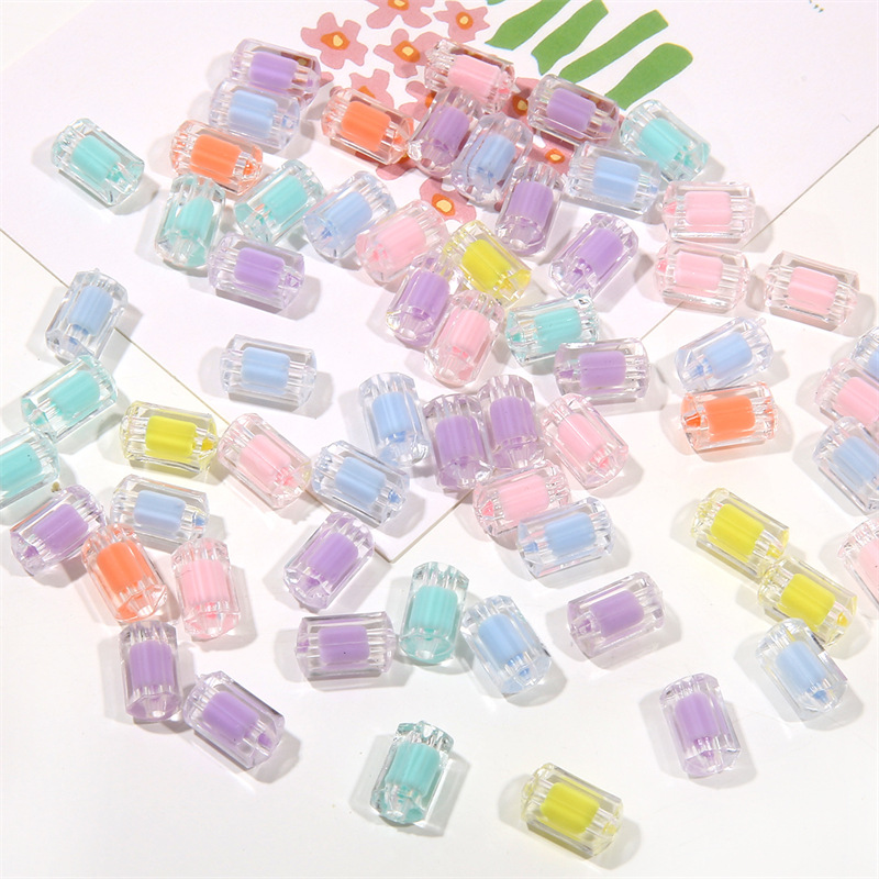 Acrylic Transparent Frosted Five-pointed Star Round Beads Diy Bracelet Necklace