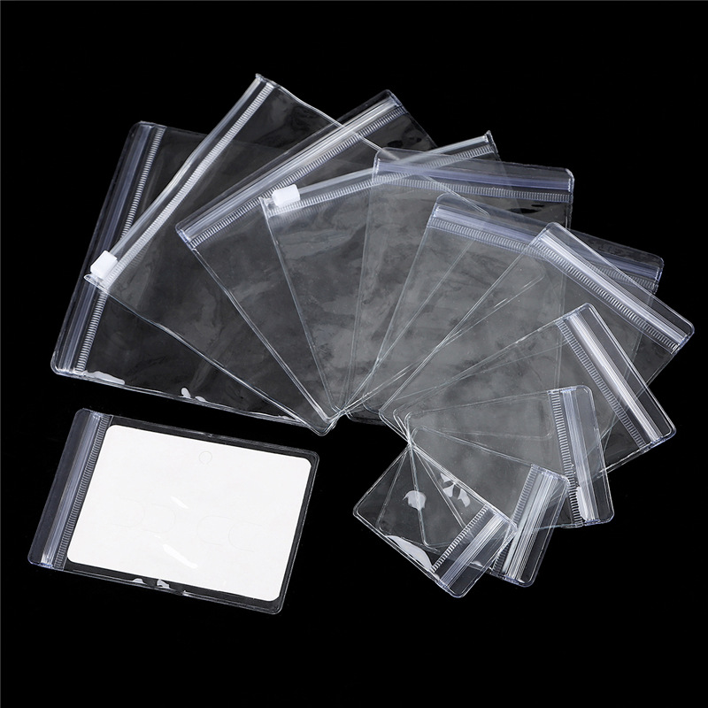 Diy Jewelry Earrings Bracelet Necklace Packaging Bag Pvc Translucent Ziplock Bag Hanging