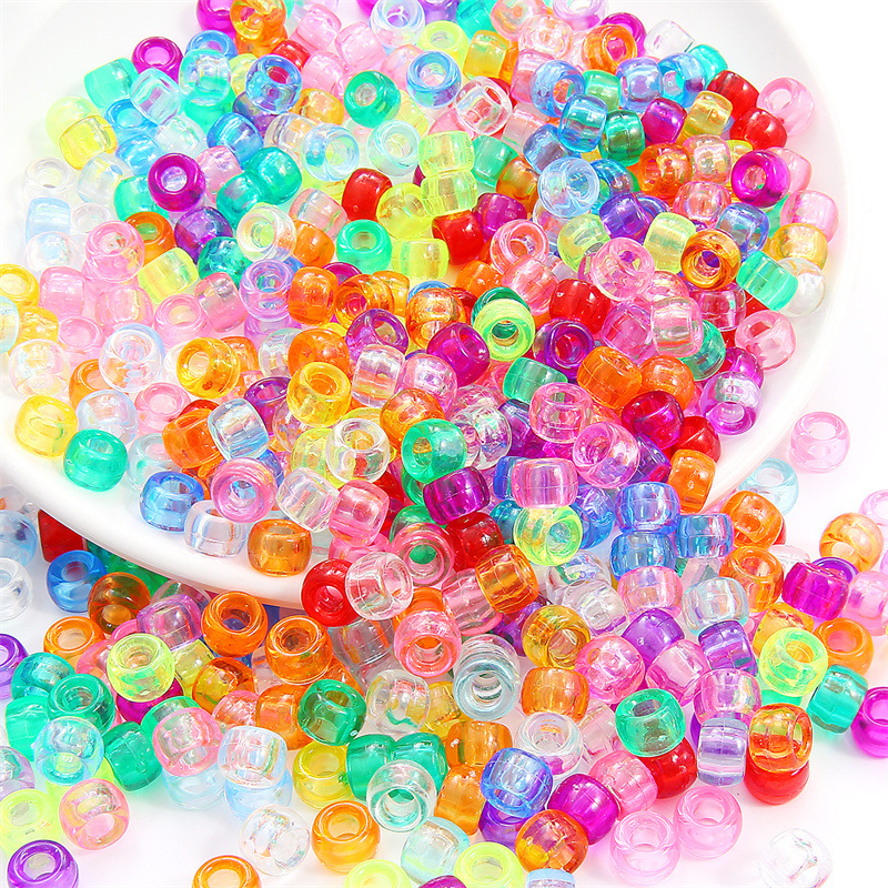 Acrylic Transparent Series Bucket Beads Amazon Hot Selling African Dreadlocks Large Hole