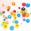 Qianhua Glazed Flower Love Glass Loose Beads Diy Handmade Beading Material Earrings