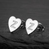 Retro Earrings Fashion Stainless Steel New Geometric Simple Love Shaped 26 English Letters