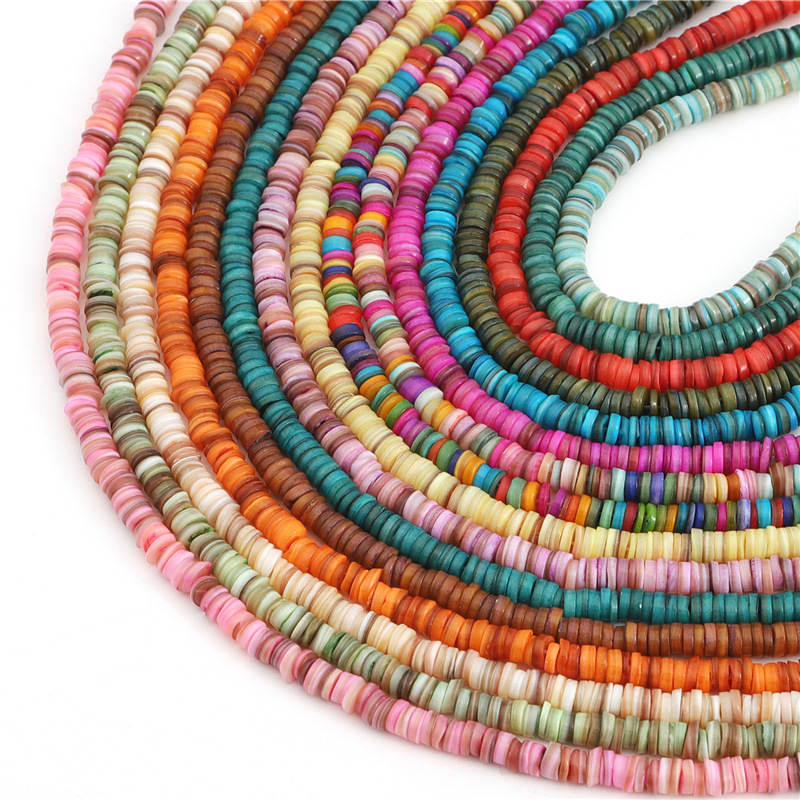 Natural Shell Plus Color Medium Hole Disc Gasket Diy Bracelet Necklace Jewelry Handmade