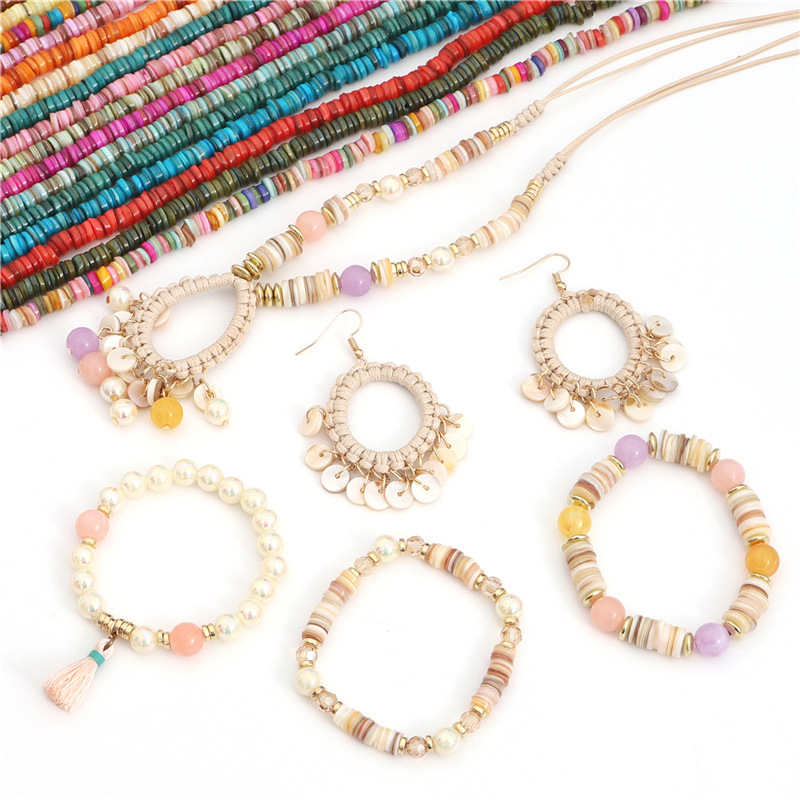 Natural Shell Plus Color Medium Hole Disc Gasket Diy Bracelet Necklace Jewelry Handmade