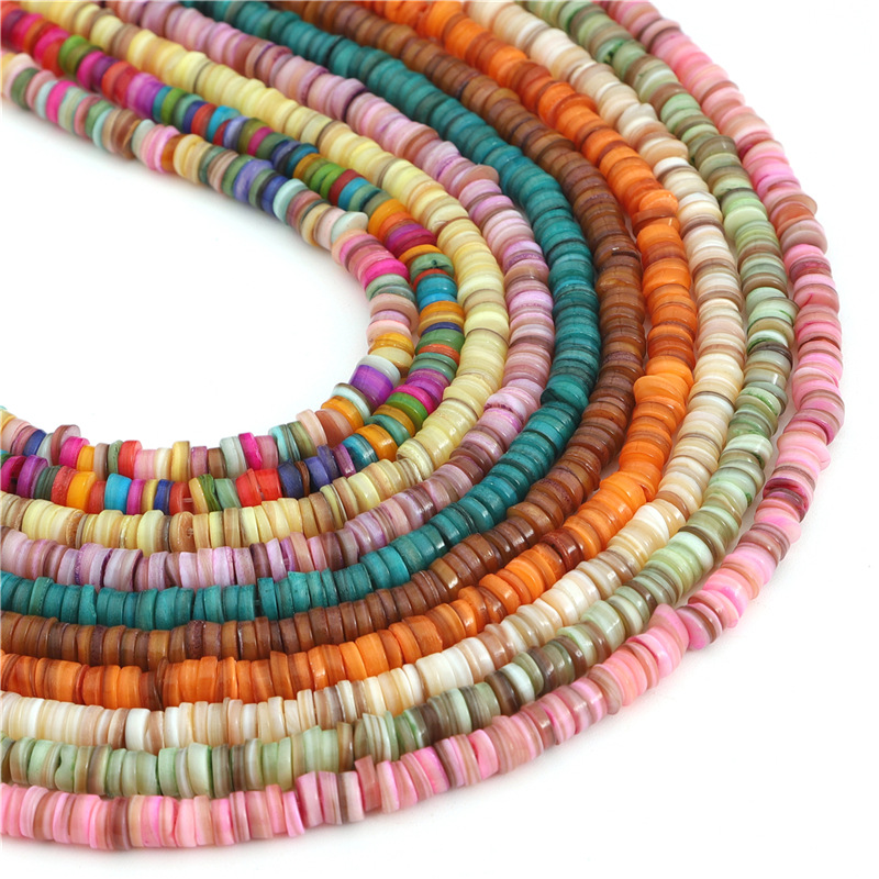 Natural Shell Plus Color Medium Hole Disc Gasket Diy Bracelet Necklace Jewelry Handmade