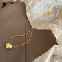 Autumn Japanese and Korean Simple Temperament Peach Heart Snake Bone Necklace Titanium