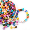 Acrylic Large Hole Round Flower Beads Handmade Diy Beaded Bracelet Necklace Loose Bead