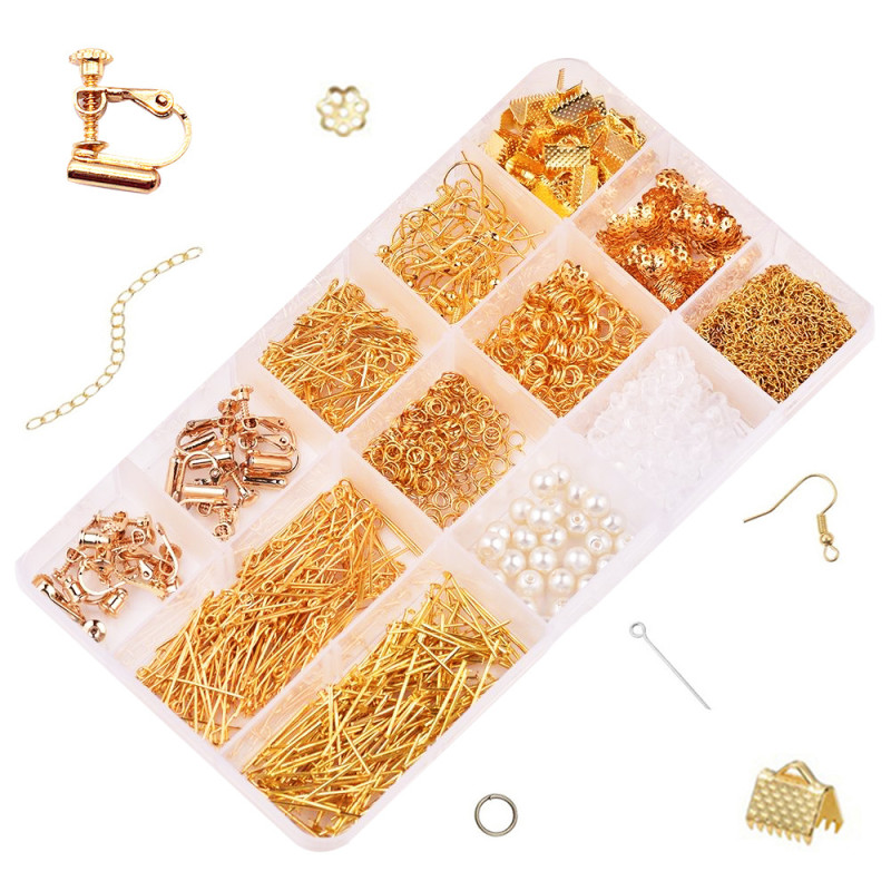 Jewelry Material Package Diy Accessories 15 Grid Boxed Ear Hook Single Circle