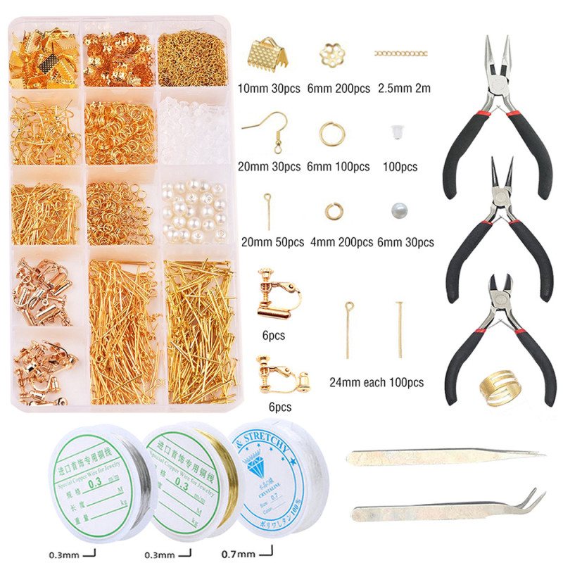 Jewelry Material Package Diy Accessories 15 Grid Boxed Ear Hook Single Circle