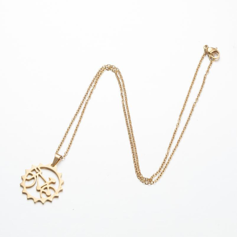 Retro Sun Flower Sweater Chain Ins Metal Style Stainless Steel Horseshoe Love Necklace