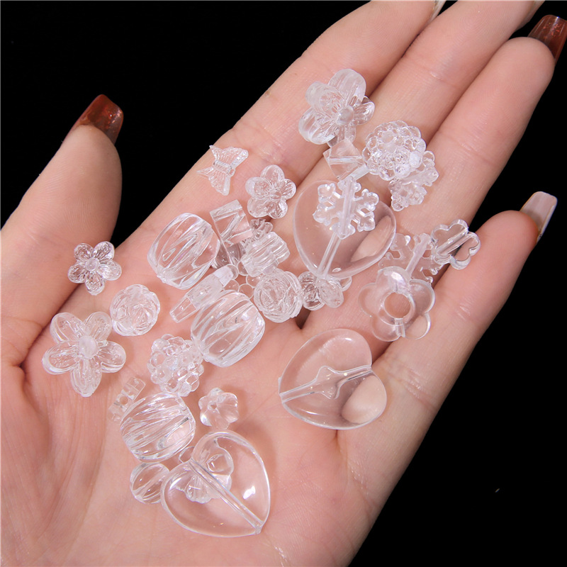 Transparent Acrylic Flower Square Loose Beads Diy Jewelry Accessories Hand-woven Bracelet