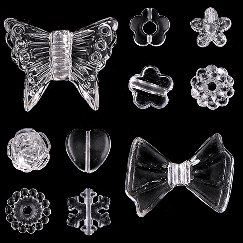 Transparent Acrylic Flower Square Loose Beads Diy Jewelry Accessories Hand-woven Bracelet