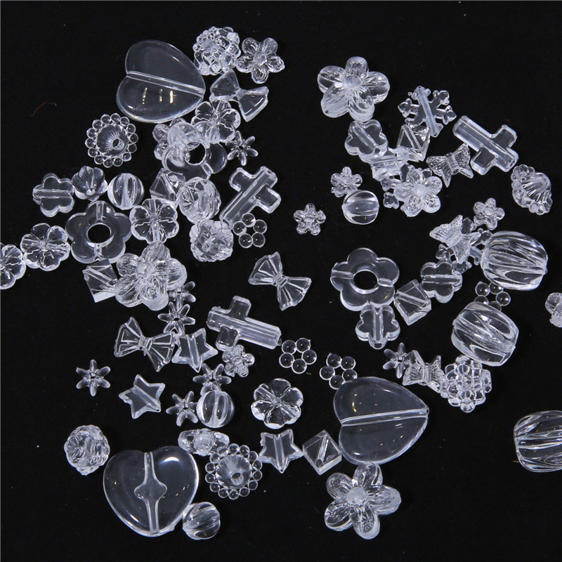 Transparent Acrylic Flower Square Loose Beads Diy Jewelry Accessories Hand-woven Bracelet