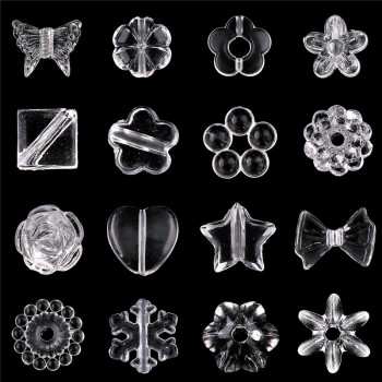 Transparent Acrylic Flower Square Loose Beads Diy Jewelry Accessories Hand-woven Bracelet