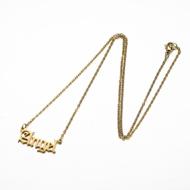 New Angel Digital Sweater Chain Women Ins Retro 000-999 Stainless Steel Pendant Necklace