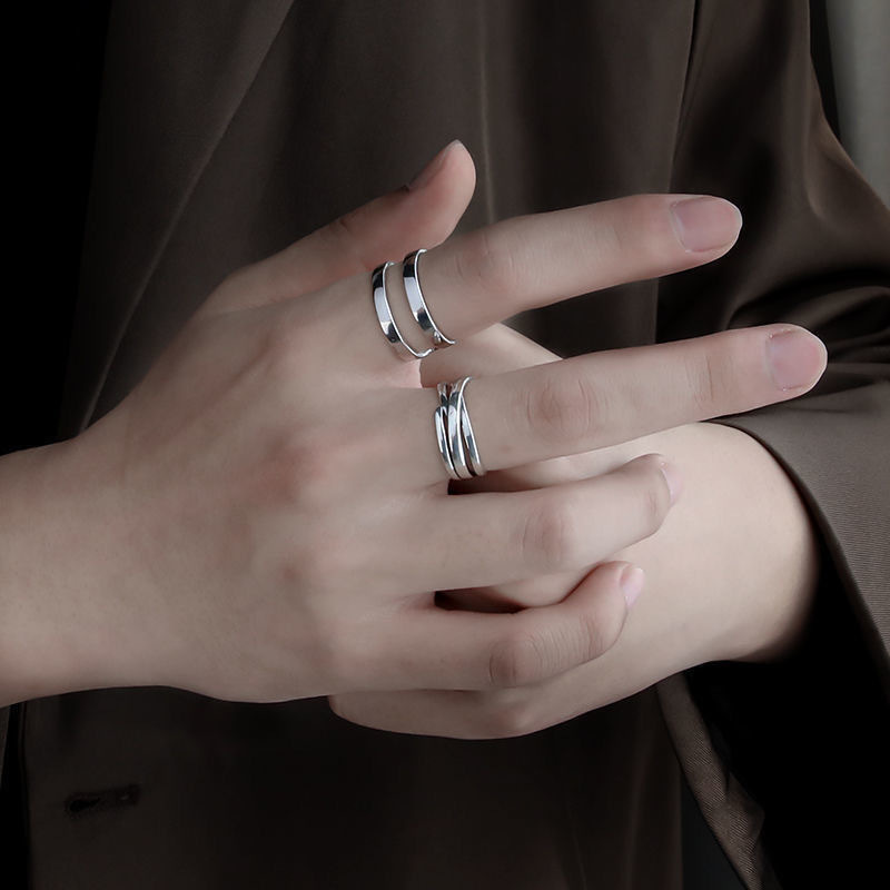 Ring Men's Adjustable Index Finger Single Student Girl Ins Non-fading Niche Jewelry Men's