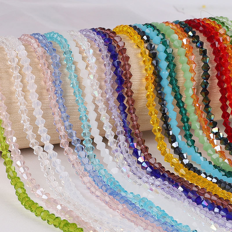4mm Rhombus Crystal Beads Loose Diy Handmade Pointed Beading Material Homemade Bracelet