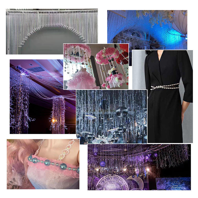 Acrylic Fishing Line Curtain Beads Wedding Plastic Bead Chain Diy Handmade Jewelry