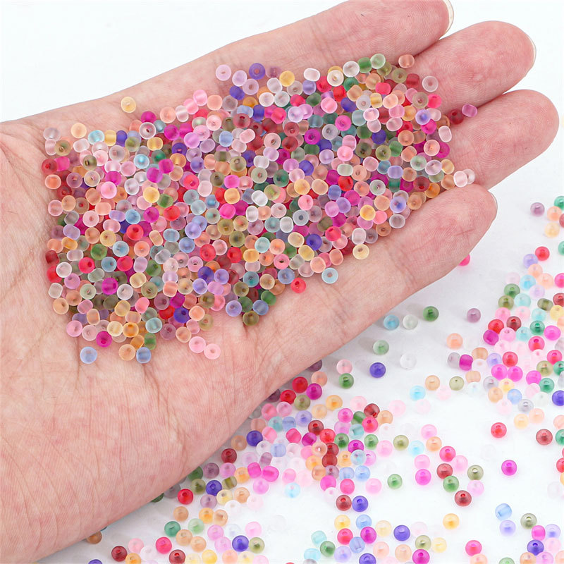 High Quality Transparent Frosted Colorful Rice Beads Handmade Diy Bracelet Necklace