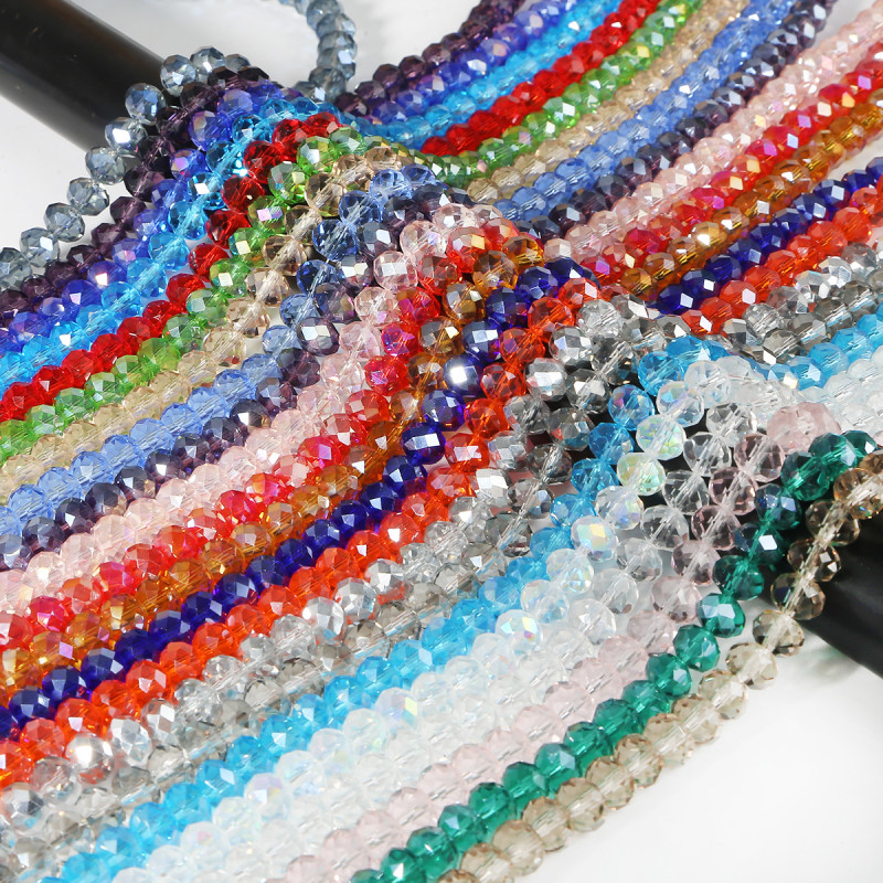 8mm Colored Glass Crystal Wheel Beads Handmade Diy Bracelet Necklace Jewelry Material