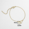 Summer New Japanese and Korean Ins Style Geometric Double Peach Heart Bracelet for Women