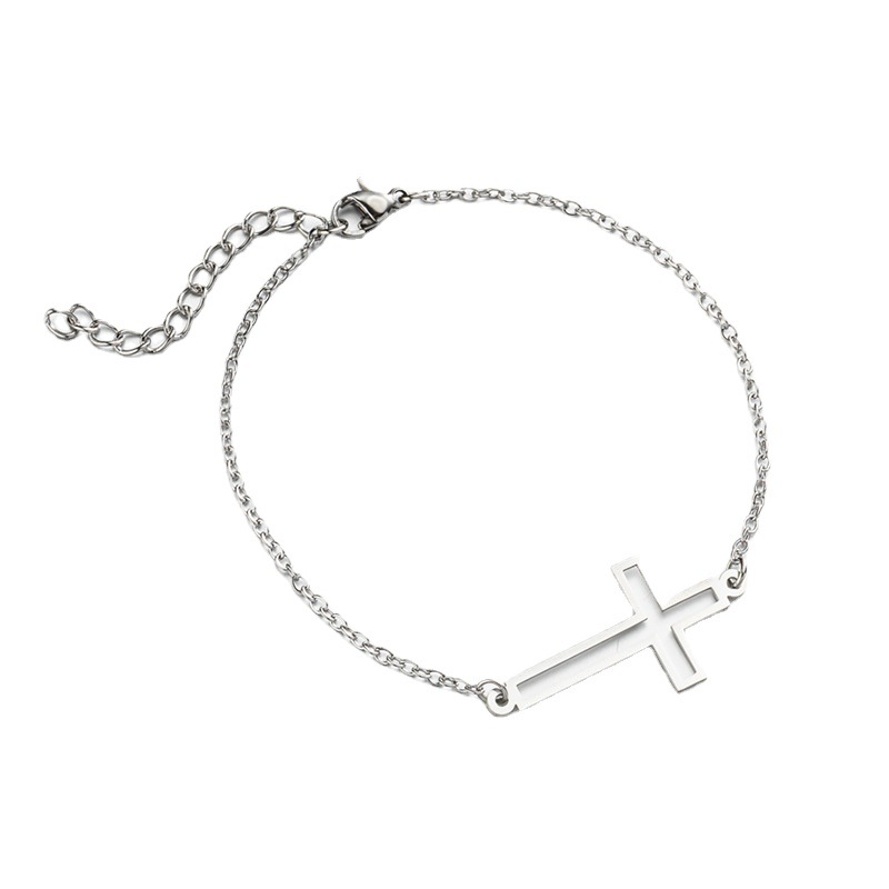 Amazon New Women's Cross Pendant Bracelet Ins Fashion Simple Geometric Couple