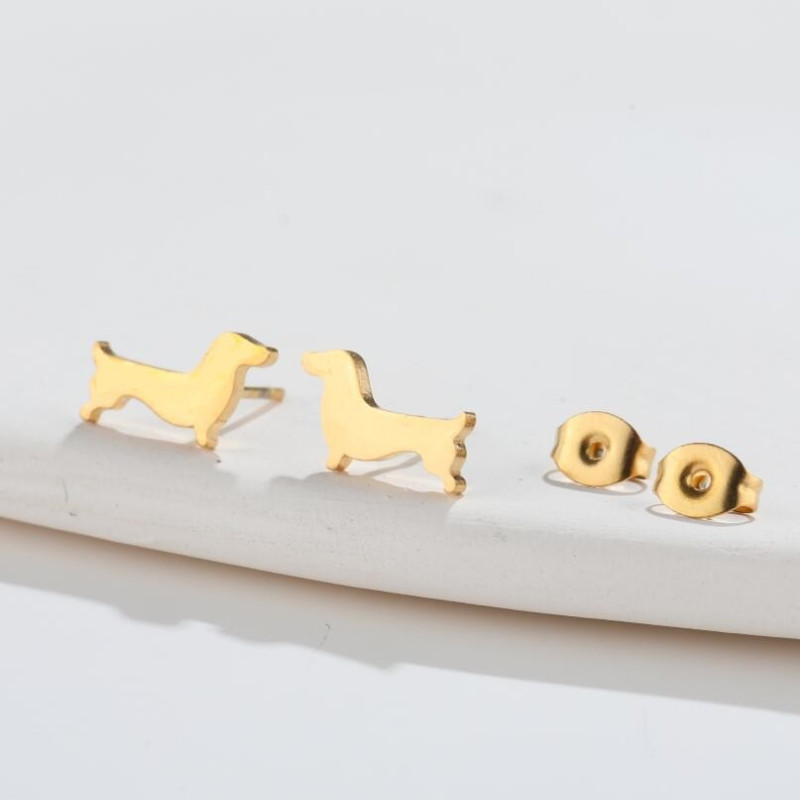 Summer New Cute Little Animal Dachshund Dog Earrings for Women Ins Style Personalized