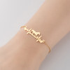 Real Gold Electroplating Geometric Love Heartbeat Bracelet Korean Simple Niche Design