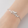 Real Gold Electroplating Geometric Love Heartbeat Bracelet Korean Simple Niche Design