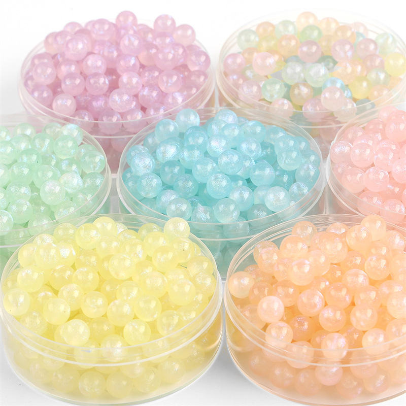 Acrylic Non-porous Japanese Pearlescent Mermaid Round Beads Loose Handmade Diy Bracelet