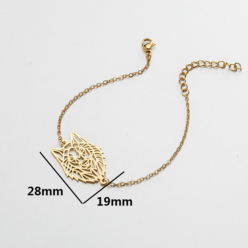 Ins Style New Bracelet Hollow Wolf Pendant Hand Ornaments Cute Small Animal Accessories