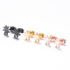 European and American New Black Series Geometric Round Eight-character Earrings Ins