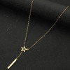 18k Gold Retro Korean Fashion Simple Geometric Love Star Necklace Eight-character Wine