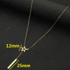 18k Gold Retro Korean Fashion Simple Geometric Love Star Necklace Eight-character Wine