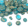 Acrylic Baroque Retro Gold-painted Oval Olive Pattern Flat Beads Pumpkin Spacer Diy