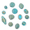 Acrylic Baroque Retro Gold-painted Oval Olive Pattern Flat Beads Pumpkin Spacer Diy