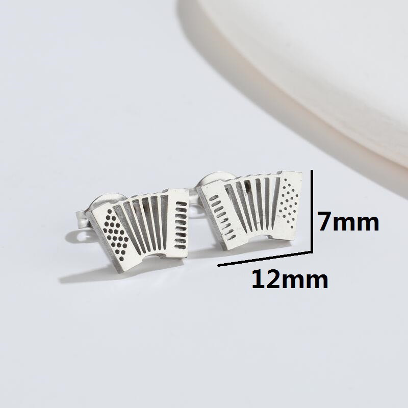 New Retro Horn Accordion Earrings Ins Personalized Music Headphones Singing Microphone