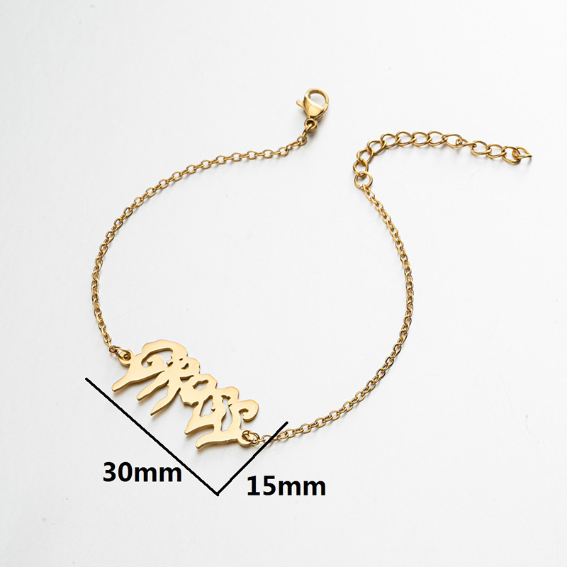 European and American New Style Gothic Retro English Monogram Baby Girl Angel Pendant